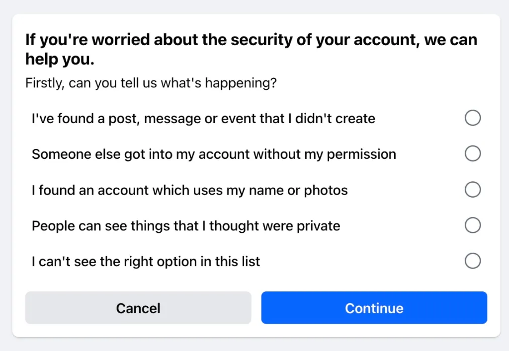 facebook personal account being hacked